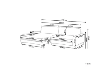 Cathy Hjørnesofa 3-seter - Hvit/Svart - Møbler - Sofaer - Hjørnesofa