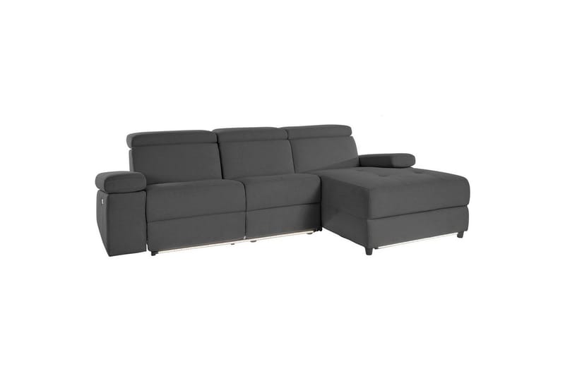 Hjørnesofa 3-seter Rayland Grå, Sunday Stoff, Høyre Elektrisk Recliner - Grå, Sunday Stoff, Høyre Elektrisk Recliner - Møbler - Sofaer - Reclinersofaer