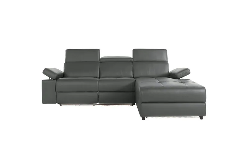 Hjørnesofa 3-seter Rayland Grå, PU, Høyre Elektrisk Recliner - Grå, PU, Høyre Elektrisk Recliner - Møbler - Sofaer - Skinnsofaer