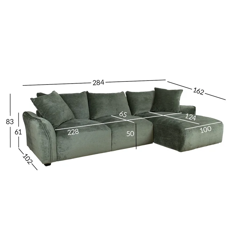 Hjørnesofa Denvi Høyre - mintgrønn - Møbler - Sofaer - Sofa med sjeselong