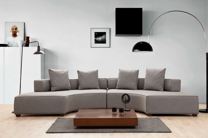 Lasalle Sofa 4-seters, Grå