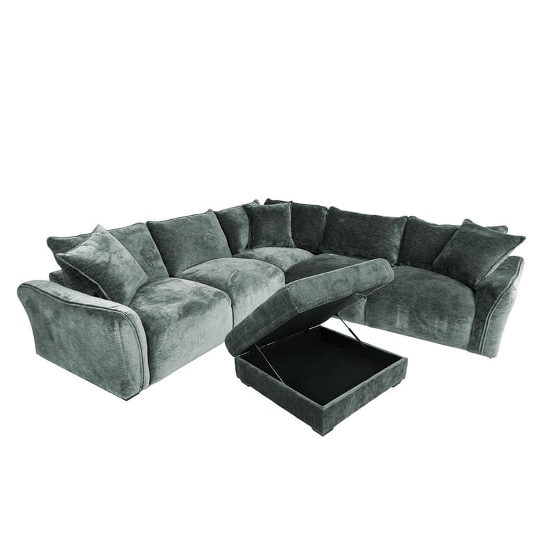 Hjørnesofa/ottoman Denvi - mintgrønn - Møbler - Sofaer - Hjørnesofa