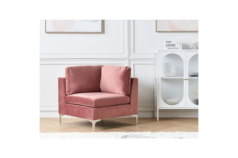 Hörnsektion Beliani Evja Blå Rose - Møbler - Sofaer - Modulsofaer - Hjørnemodul