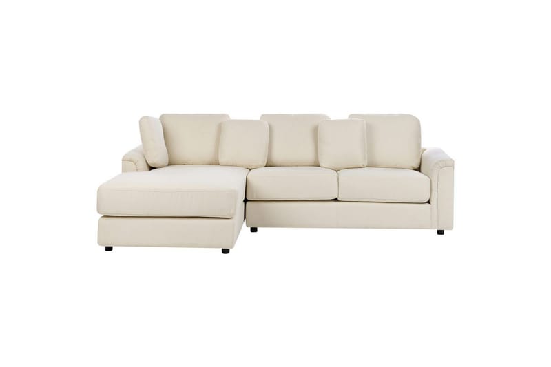 Hörnsoffa Beliani Kohlo Högervänd Beige