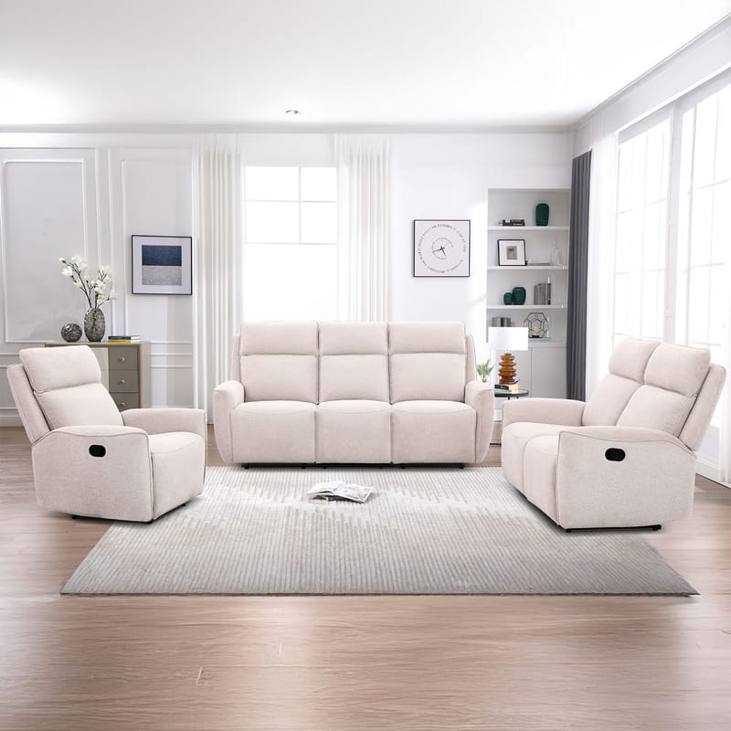 Reclinersofa Östvik 2-seter med manuell mekanisme - beige - Møbler - Sofaer - Reclinersofaer - 2 seters kinosofa & reclinersofa