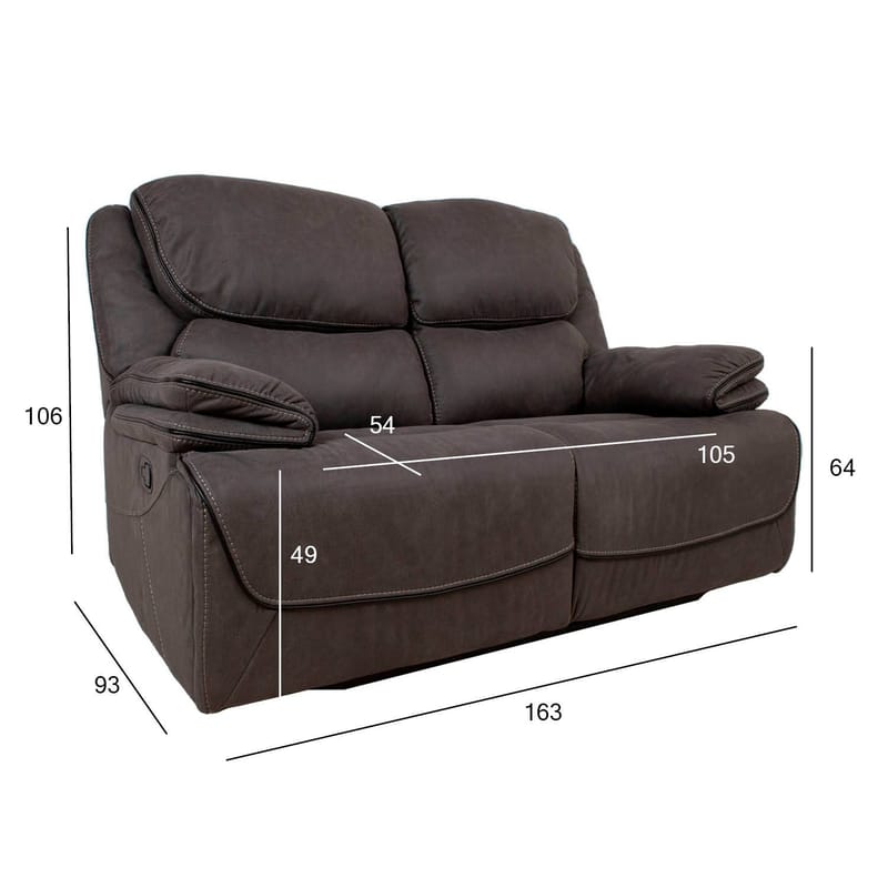 Reclinersofa Sälmar 2-seter med manuell mekanisme - grå - Møbler - Sofaer - Reclinersofaer - 2 seters kinosofa & reclinersofa