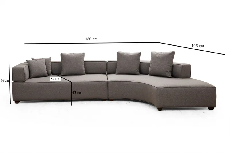 Lasalle Divansofa 3-seters - Grå - Møbler - Sofaer - Sofa 3 seter