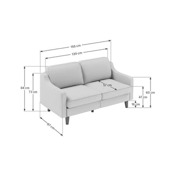 Lorvas 2-seters sofa - Mørkeblå - Møbler - Sofaer - Fløyel sofaer