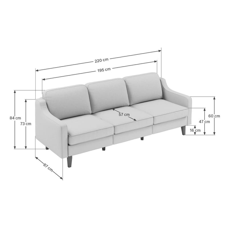 Lorvas 3-seters sofa - Mørkeblå - Møbler - Sofaer - Fløyel sofaer