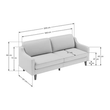 Lorvas 3-seters sofa - Rød - Møbler - Sofaer - Fløyel sofaer