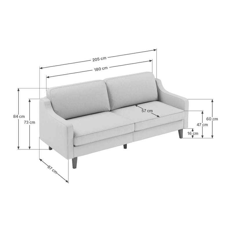 Lorvas 3-seters sofa - Rød - Møbler - Sofaer - Fløyel sofaer