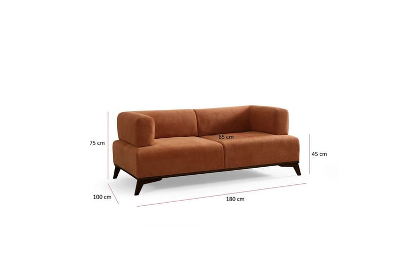 Malkiat Sofa 2-seter - Oransje/Svart - Møbler - Sofaer - 2 seter sofa