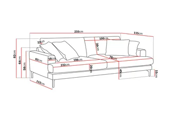 Menard Premium 4-seters dyp sofa i chenille - Lysbeige - Møbler - Sofaer - 4 seter sofa