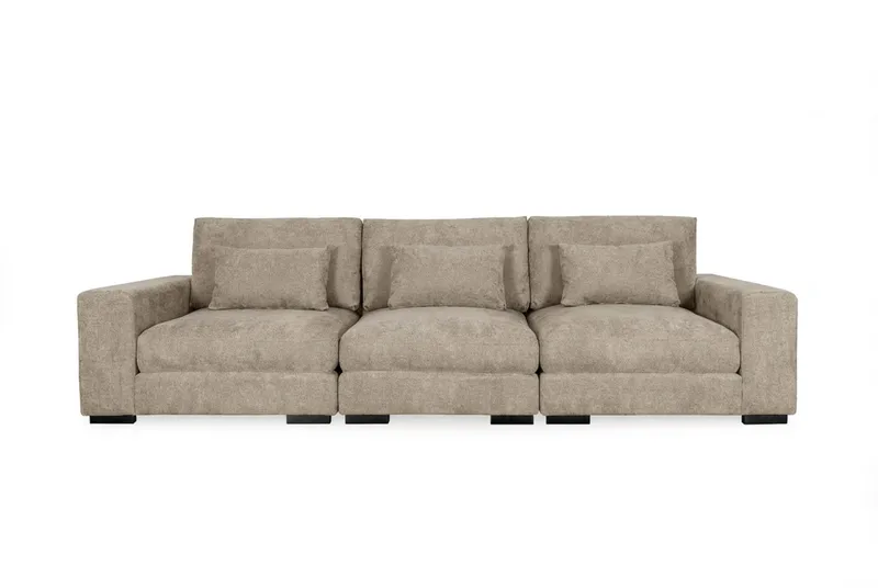 Dubai 3-seters sofa ekstra dyp i Chenille, Brun