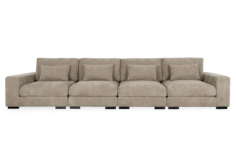 Dubai 4-seters sofa ekstra dyp i Chenille, Brun