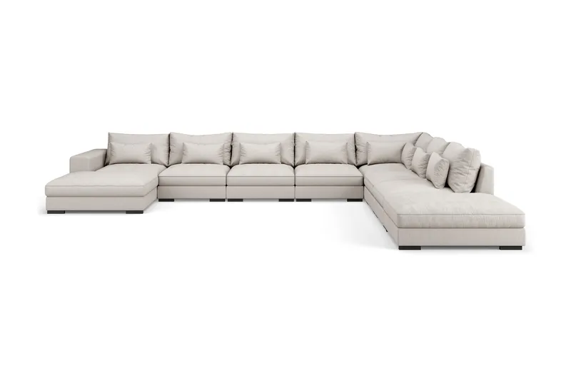 Dubai U-modulsofa Large med divan venstre ekstra dyp, Beige