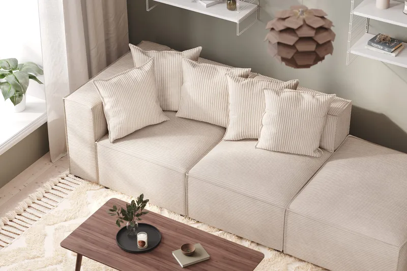 Cubo 1-seters Midtmodul i Manchester 80 cm bred - Beige - Møbler - Sofaer - Modulsofaer - Midtmodul