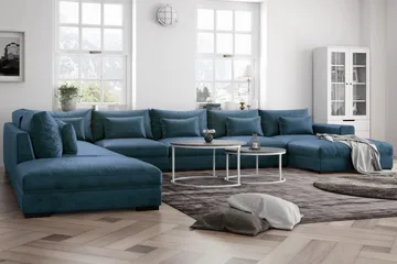 Dubai midtmodul fløyel ekstra dyp - Blå - Møbler - Sofaer - Modulsofaer - Midtmodul