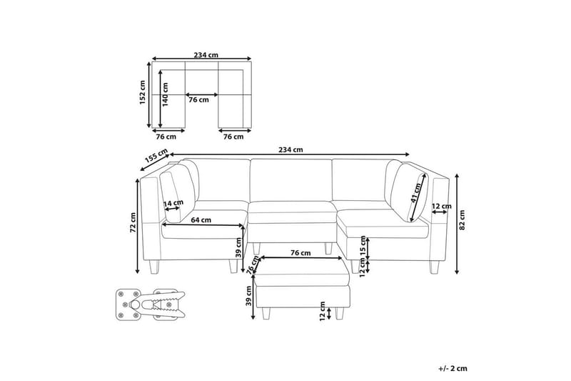 Modulsoffa Beige, Black - Møbler - Sofaer - Modulsofaer - Komplett modulsofa