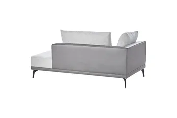Modulsoffa Beliani Myken Beige/brun/svart, Högervänd Grey Right-faced - Grå - Møbler - Sofaer - Modulsofaer - Komplett modulsofa