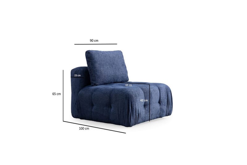 Yvara Mittmodul 90 cm - Marineblå - Møbler - Sofaer - Modulsofaer - Midtmodul