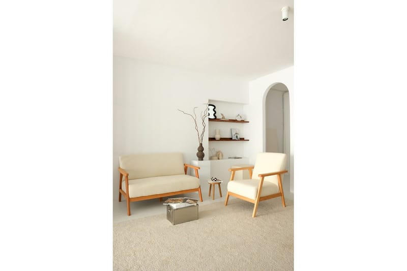 Neyros Sofa 2-sits - Hvit - Møbler - Sofaer - Fløyel sofaer
