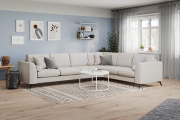 Ocean Lyx 5-seters Vendbar L-formet Hjørnesofa i Stoff - Lys grå - Møbler - Sofaer - Hjørnesofa