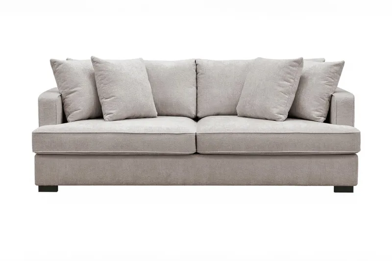 Rossita 3-seters Dyp Sofa i Chenille, Grå / Brun