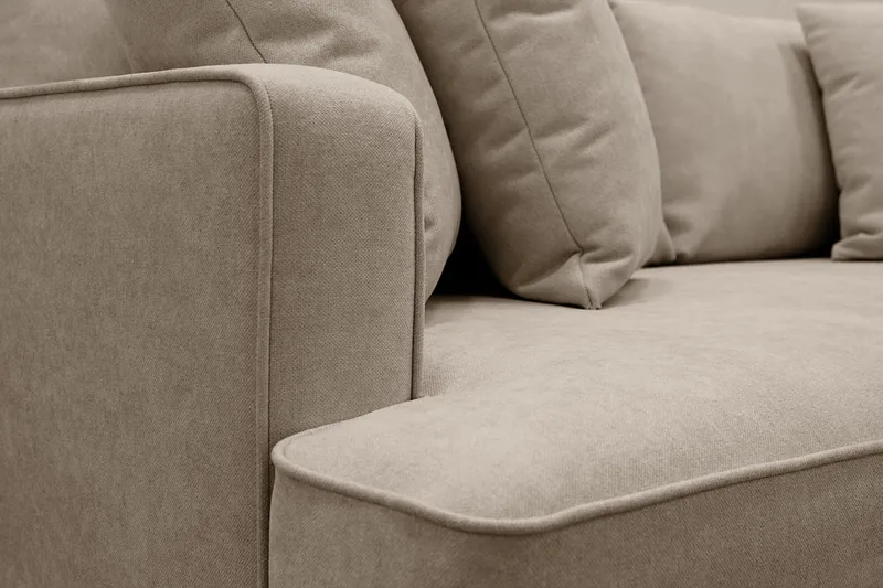 Rossita 3-seters Dyp Sofa med Hel Pute i Stoff - Brun - Møbler - Sofaer - Sofa 3 seter