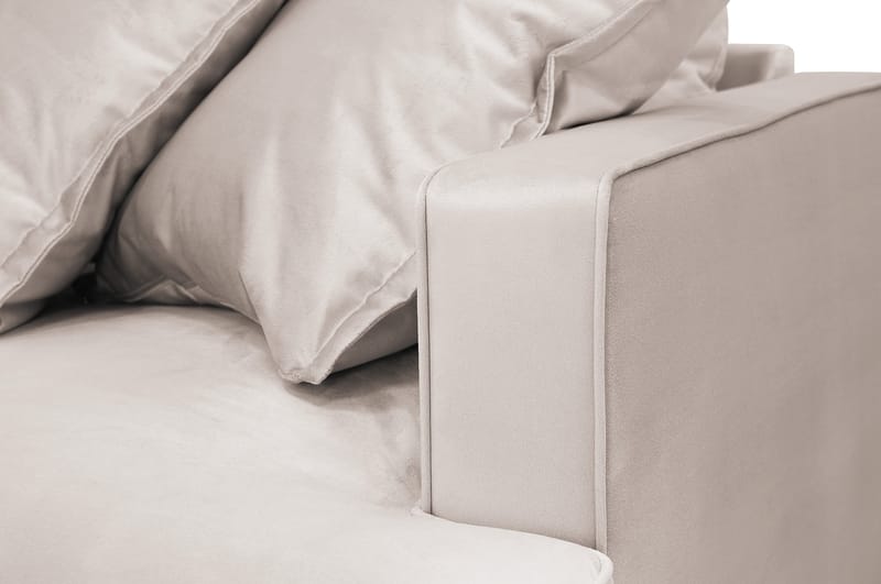 Rossita Lyx 3-seters ekstra dyp sofa i fløyel - Beige - Møbler - Sofaer - Fløyel sofaer