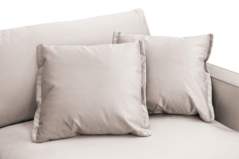 Rossita Lyx 3-seters ekstra dyp sofa i fløyel - Beige - Møbler - Sofaer - Fløyel sofaer