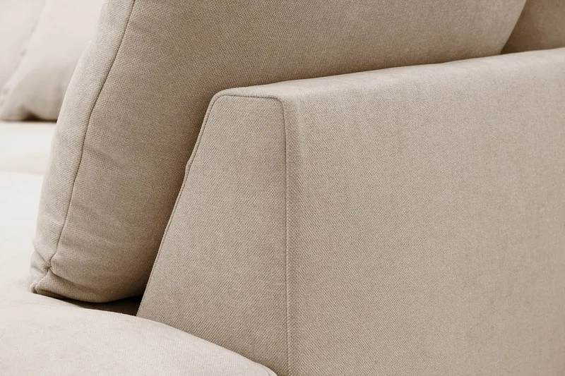 Rossita Lyx 5-seters høyrevendt U-formet ekstra dyp sofa med divan og sjeselong i stoff - Lysebrun - Møbler - Sofaer - U-sofa