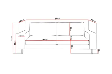 Scandi dyp 3-seters sofa i chenille - Grå - Møbler - Sofaer - Fløyel sofaer