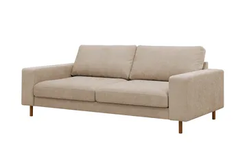 Scandi dyp 3-seters sofa i stoff - Beige - Møbler - Sofaer - Sofa 3 seter
