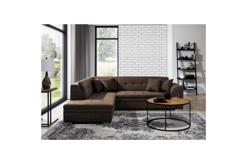Seksjonssofa Eltap Pieretta 260x207x78 cm, Poco 22, Brun, Venstre