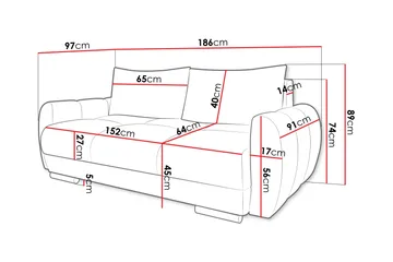 Simerly Sofa 3-seter i Plysj - Gul - Møbler - Sofaer - Sofa 3 seter