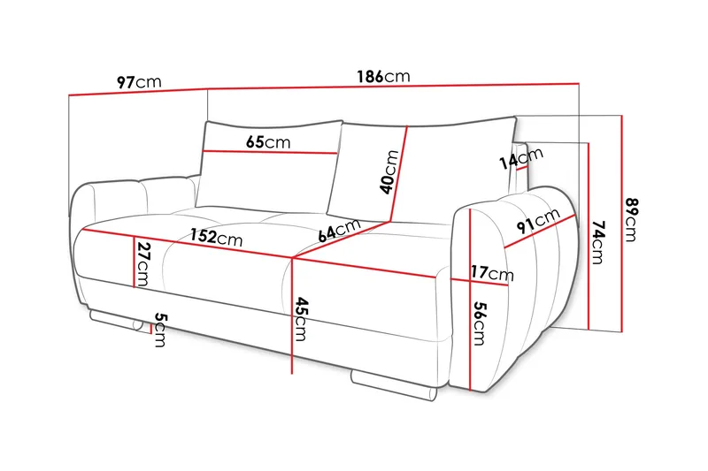 Simerly Sofa 3-seter i Plysj - Gul - Møbler - Sofaer - Sofa 3 seter