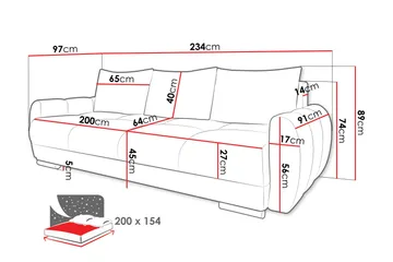 Simerly Sofa 3-seter i Plysj - Gul - Møbler - Sofaer - Sofa 3 seter