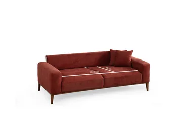 Sinor 4-seters Sovesofa - Rød - Møbler - Sofaer - Sovesofaer