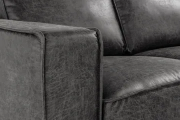 Akron 2-seter Sofa med Divan Venstre Bonded Lær - Mørkegrå - Møbler - Sofaer - Skinnsofaer