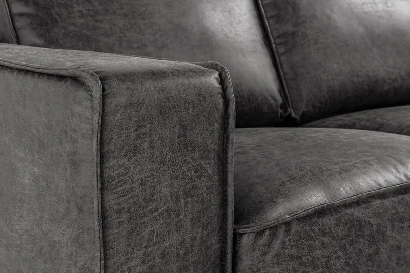 Akron 2-seter Sofa med Divan Venstre Bonded Lær - Mørkegrå - Møbler - Sofaer - Skinnsofaer