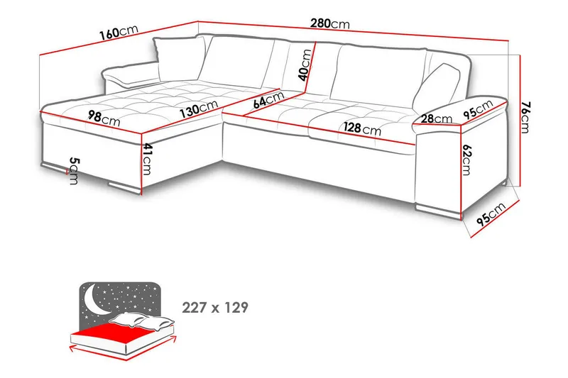 Camior Divansovesofa 4-seter HøyreKunstlær - Brun/Beige - Møbler - Sofaer - Skinnsofaer