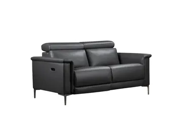 Sofa 2-seter Lund Grå, PU, Elektrisk recliner - Grå, PU, Elektrisk recliner - Møbler - Sofaer - Skinnsofaer
