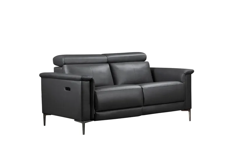 Sofa 2-seter Lund Grå, PU, Elektrisk recliner - Grå, PU, Elektrisk recliner - Møbler - Sofaer - Skinnsofaer