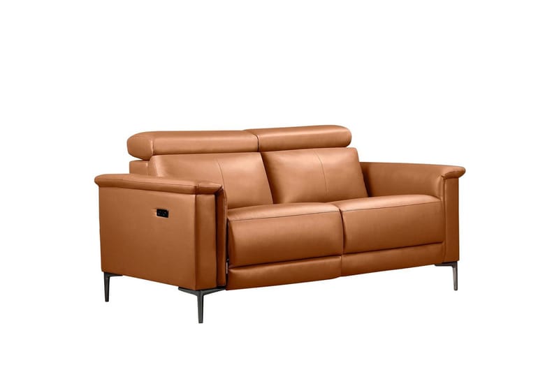 Sofa 2-seter Lund Kognac, PU, Elektrisk recliner, Kognac, PU, Elektrisk recliner
