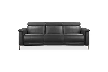 Sofa 3-seter Lund Grå, PU, Manuell hvilestol - Grå, PU, Manuell hvilestol - Møbler - Sofaer - Sofa 3 seter