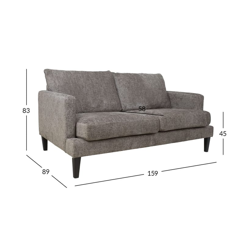 Sofa HOME4YOU Linell 2-seter Gråbrun - gråbrun - Møbler - Sofaer - 2 seter sofa