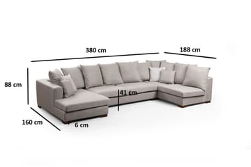 Castelloli Divansofa - Beige - Møbler - Sofaer - Hjørnesofa - Hjørnesofa med divan