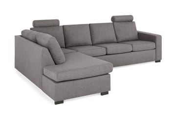 Crazy Limited Edition 4-seters Venstrevendt L-formet Dyp Sjeselongsofa i Stoff - Grå - Møbler - Sofaer - Sofa med sjeselong