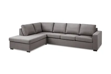 Crazy Limited Edition 4-seters Venstrevendt L-formet Dyp Sjeselongsofa i Stoff - Grå - Møbler - Sofaer - Sofa med sjeselong